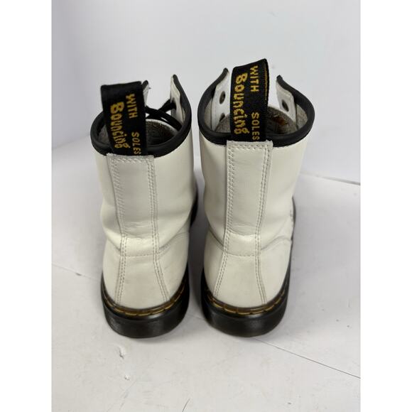 Doc Martens White Zavala Combat Lace-up Ankle Boots Womens Size US 7 - Picture 4 of 9